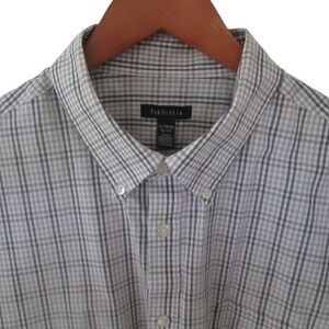 Van Heusen Mens Plaid Short Sleeve Button Down Shirt XL Tall